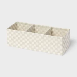 Woven Plastic 3 Compartment Bin - Brightroom™ 11 Woven Plastic 3 Compartment Bin - Brightroom™ -Green house GUEST fe659558 a8e3 4c0f 90c3 83c445cc2e70